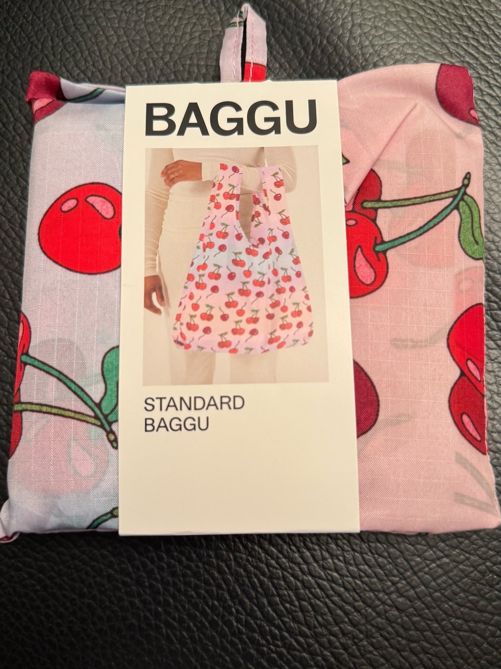 BAGGU Pink Cherry Print Standard Reusable Bag